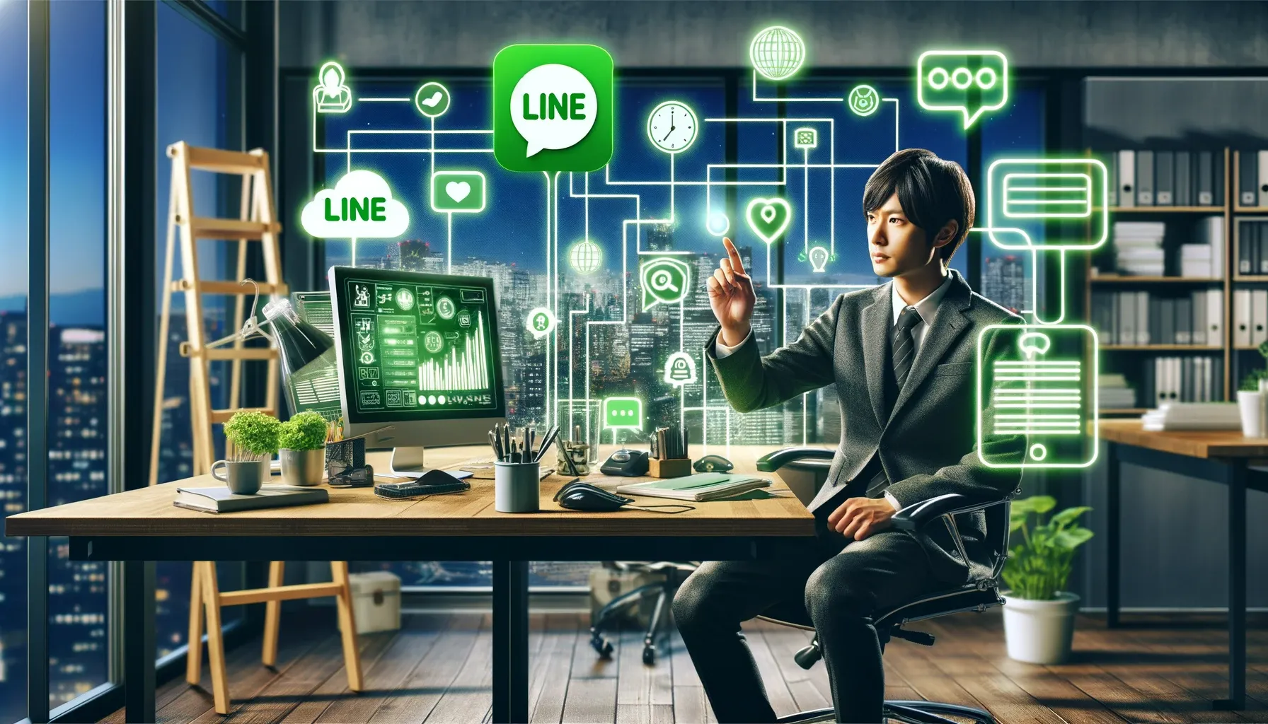 AIで作成した、はしごとSNSのイメージ画像